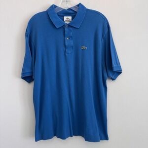 Lacoste Classic Pique Polo Shirt Men's Size 7 Blue Short Sleeve XXL